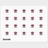 Rode Paddenstoelwolk Monster Sticker (Vel)