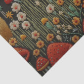 Rode Paddestoel Borduurwerk Decoupage Tissuepapier (Detail)