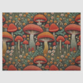 Rode Paddestoel Borduurwerk Decoupage Tissuepapier (Voorkant)