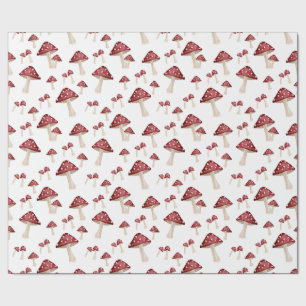 Rode paddestoel bos bos waterverf cadeaupapier