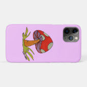 Rode paddestoel met lichtpaarse achtergrond tote Case-Mate iPhone case (Achterkant (horizontaal))