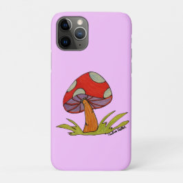 Rode paddestoel met lichtpaarse achtergrond tote Case-Mate iPhone case