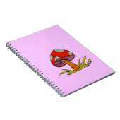 Rode paddestoel met paarse achtergrond notitieboek (Rechterzijde)