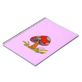 Rode paddestoel met paarse achtergrond notitieboek (Linkerzijde)