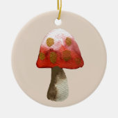 Rode paddestoel toadstool magie keramisch ornament (Voorkant)