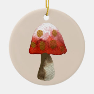 Rode paddestoel toadstool magie keramisch ornament