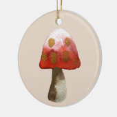 Rode paddestoel toadstool magie keramisch ornament (Links)
