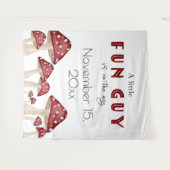 Rode Paddestoel Woodland Fun Guy Baby shower Achte Wandkleed (Voorkant (horizontaal))