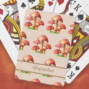 Rode paddestoelen pokerkaarten