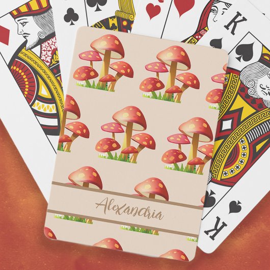 Rode paddestoelen pokerkaarten