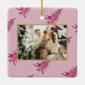 Rode Pagoda Kerstbomen 2-foto Vrede op Aarde Keramisch Ornament (Achterkant)