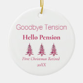 Rode Pagoda Kerstbomen Pensioen 1-Foto Keramisch Ornament (Voorkant)