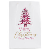 Rode Pagoda Kerstboom Gift Bag Medium Cadeauzakje (Voorkant)