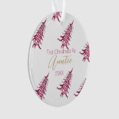 Rode Pagode Kerstboom "Eerste Kerstdag als Kerstmi Ornament (voorkant)