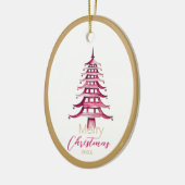 Rode Pagode Kerstboom Ornament (Links)