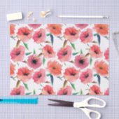 Rode Painted Poppies Waterverf Bloemen Tissuepapier (Craft)
