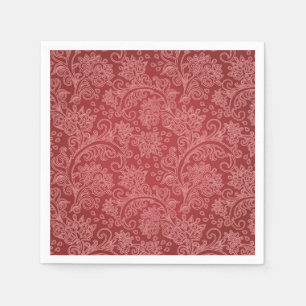 Rode Paisley Damast Ontwerper Bloemig Klassiek Vin Servet