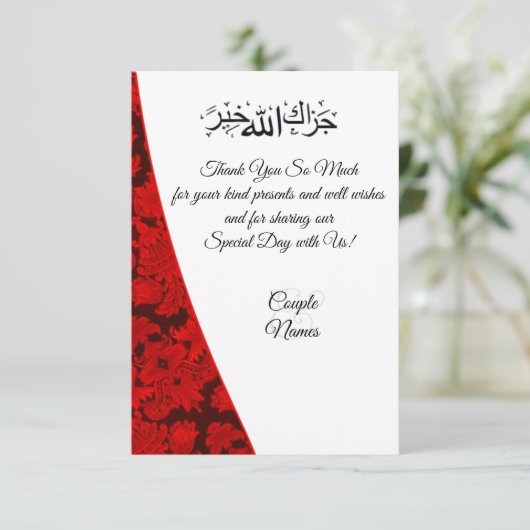 Rode paisley Moslim bedankt (Staand voorkant)