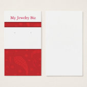 Rode Paisley Oorbel Kaarten Visitekaartje (Voorkant /achterkant)