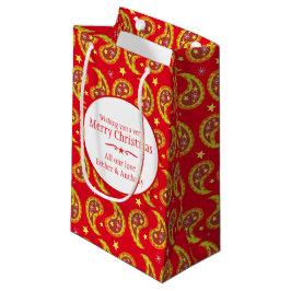 Rode paisley persoonlijke kerstcadeautassen klein cadeauzakje
