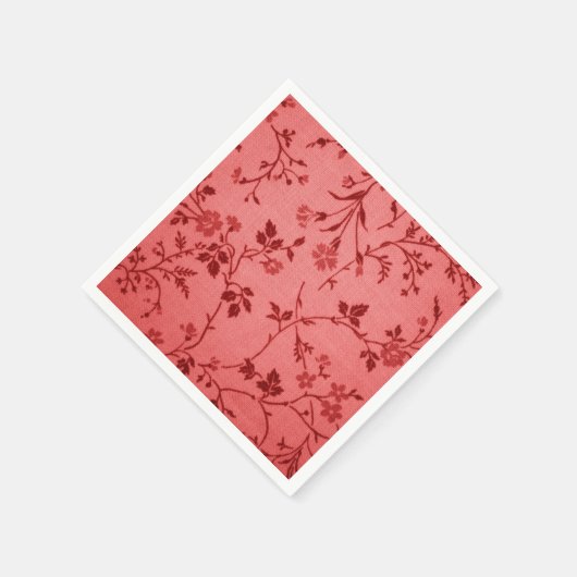 Rode paisley stof zoals linnen look servetten (Hoek)