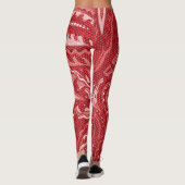 Rode paisley wervelpatroon leggings (Achterkant)