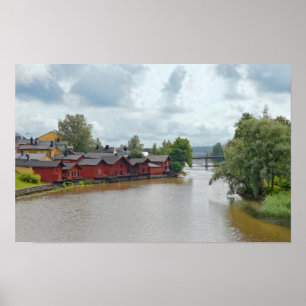 Rode pakhuizen, Porvoo, Finland Poster