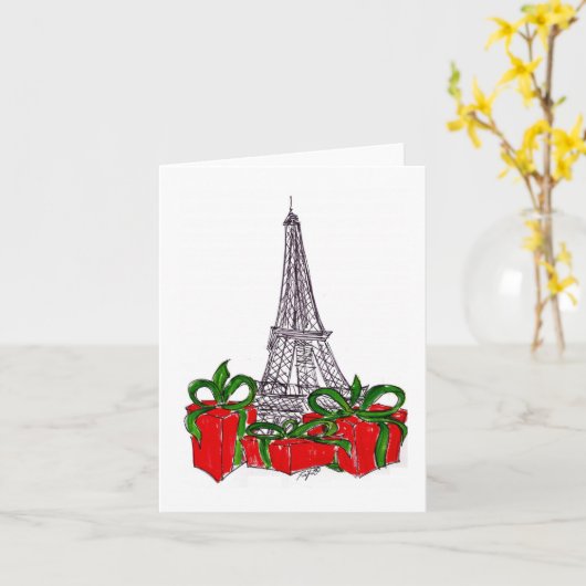 Rode pakketten Parijse stijl Kaart (Gele Bloem)
