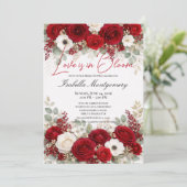 Rode Palet Love Is in Bloom Bruidsfeest Kaart (Staand voorkant)