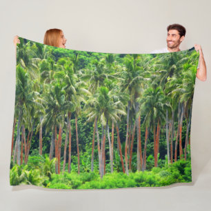 RODE PALM FLEECE DEKEN