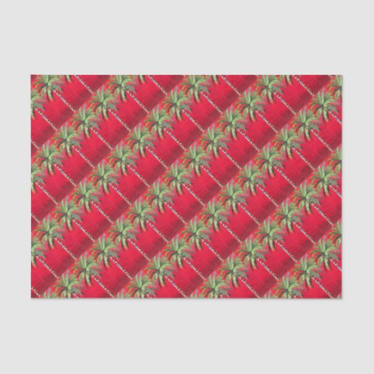 Rode palmboom tissuepapier (Voorkant)