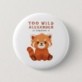 Rode Panda 1e Verjaardagsfeestje Ronde Button 5,7 Cm (Voorkant)