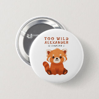 Rode Panda 1e Verjaardagsfeestje Ronde Button 5,7 Cm
