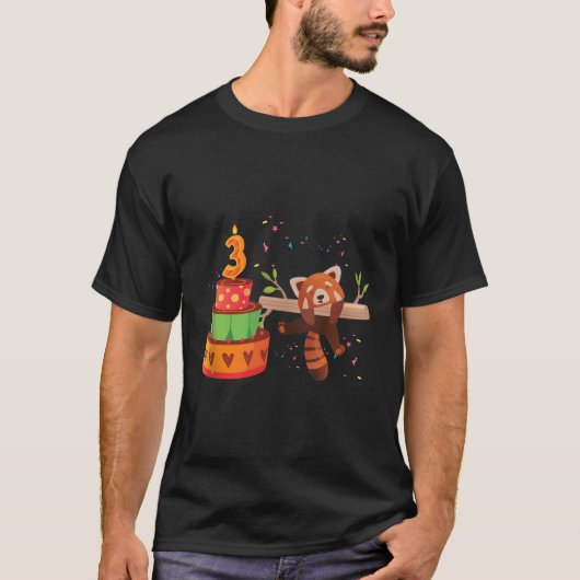 Rode Panda 3e Rode Panda Dier T-shirt (Voorkant)