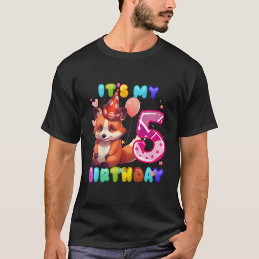 Rode Panda 5de IK ben 5 T-shirt (Voorkant)