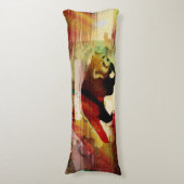 Rode Panda Abstracte collage voor gemengde media Lichaamskussen (Voorkant Verticaal)