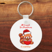 Rode panda: Alles wat ik wil voor Kerstmis is Rame Sleutelhanger (Achterkant)