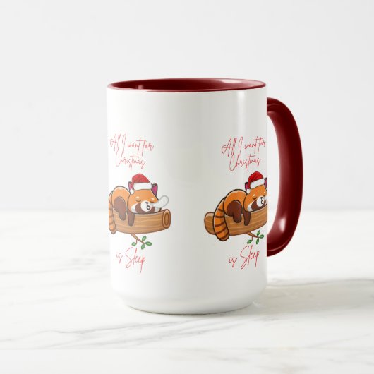 Rode panda: Alles wat ik wil voor Kerstmis is slaa Mok (Voorkant rechts)