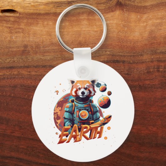 Rode panda astronaut sleutelhanger (Achterkant)