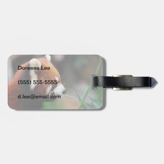 Rode panda bagagelabel (Achterkant horizontaal)