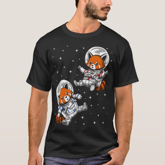 Rode Panda Beer Astronauten T-shirt (Voorkant)