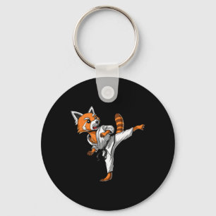 Rode Panda Beer Karate Vechtkunst Kickboksen Jiu Sleutelhanger