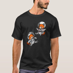 Rode Panda Beer Ruimte Astronaut Kosmische Meisjes T-shirt