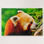 Rode Panda-Beren. Jigzaag Puzzle Legpuzzel (Horizontaal)