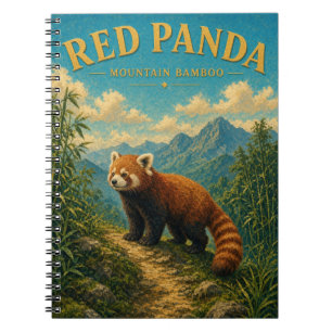 Rode Panda Berg Bamboe Aquarel GeoSaga Notitieboek