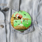 Rode panda-berg - knoopbadge ronde button 4,0 cm (In situ)