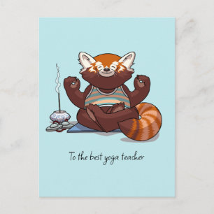 Rode Panda Beste Yoga Leraar Dank Je Wel Kunstwerk Briefkaart