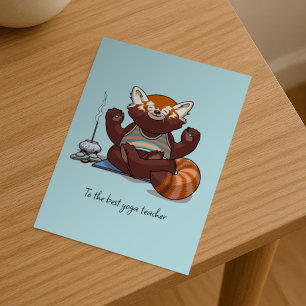 Rode Panda Beste Yoga Leraar Dank Je Wel Kunstwerk Briefkaart