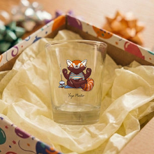 Rode Panda Beste Yoga Leraren Cadeau Dieren Kunstw Shot Glas