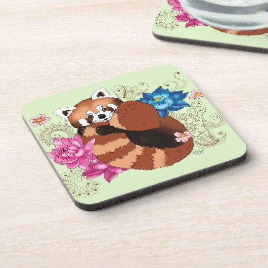 Rode Panda Bier Onderzetter (Linkerzijde)